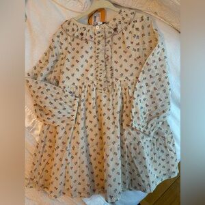 Floral Kids dress - Cream and Red